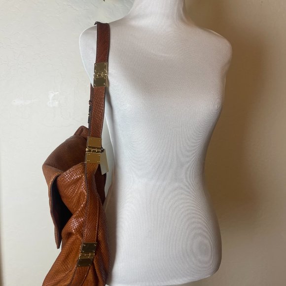 Vince Camuto Brown Snake like Leather Purse - Picture 15 of 15